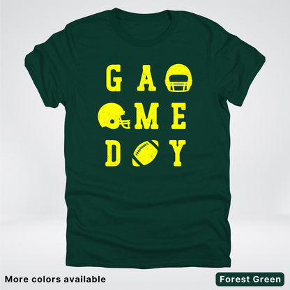 Game Day Football 3 x 3 - Yellow Design - T-Shirt