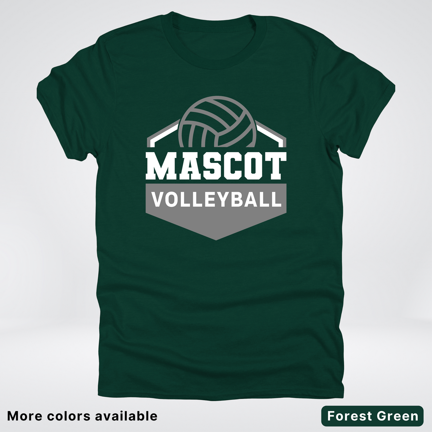 Custom Mascot - Gray - Volleyball Design 61 - T-Shirt