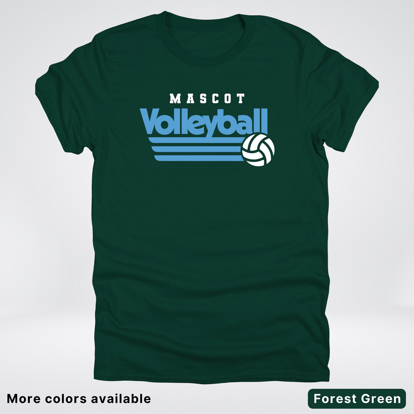 Custom Mascot – Light Blue - Volleyball Design 57 - T-Shirt