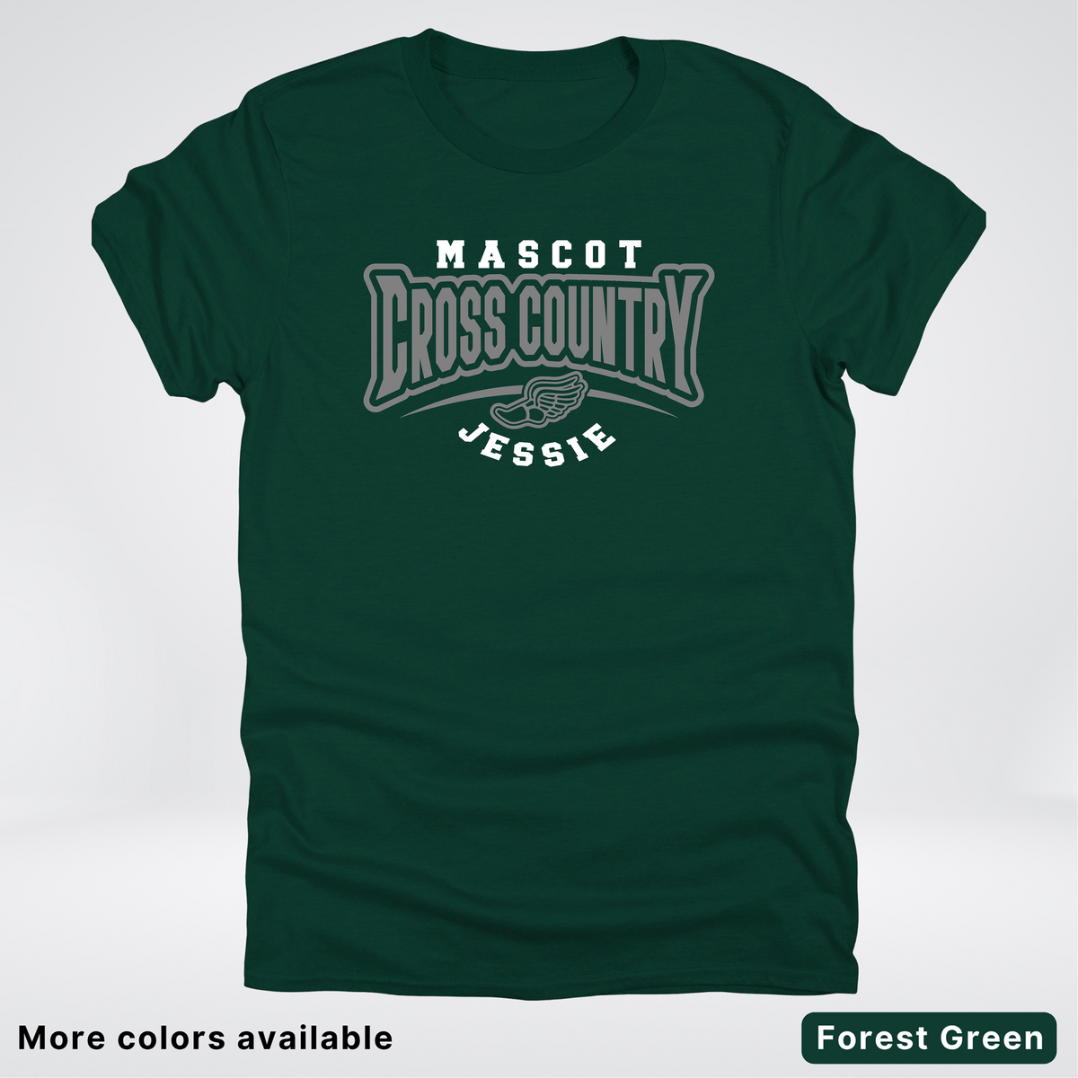 Custom Mascot & Name – Gray Design – Cross Country 04 - T-Shirt