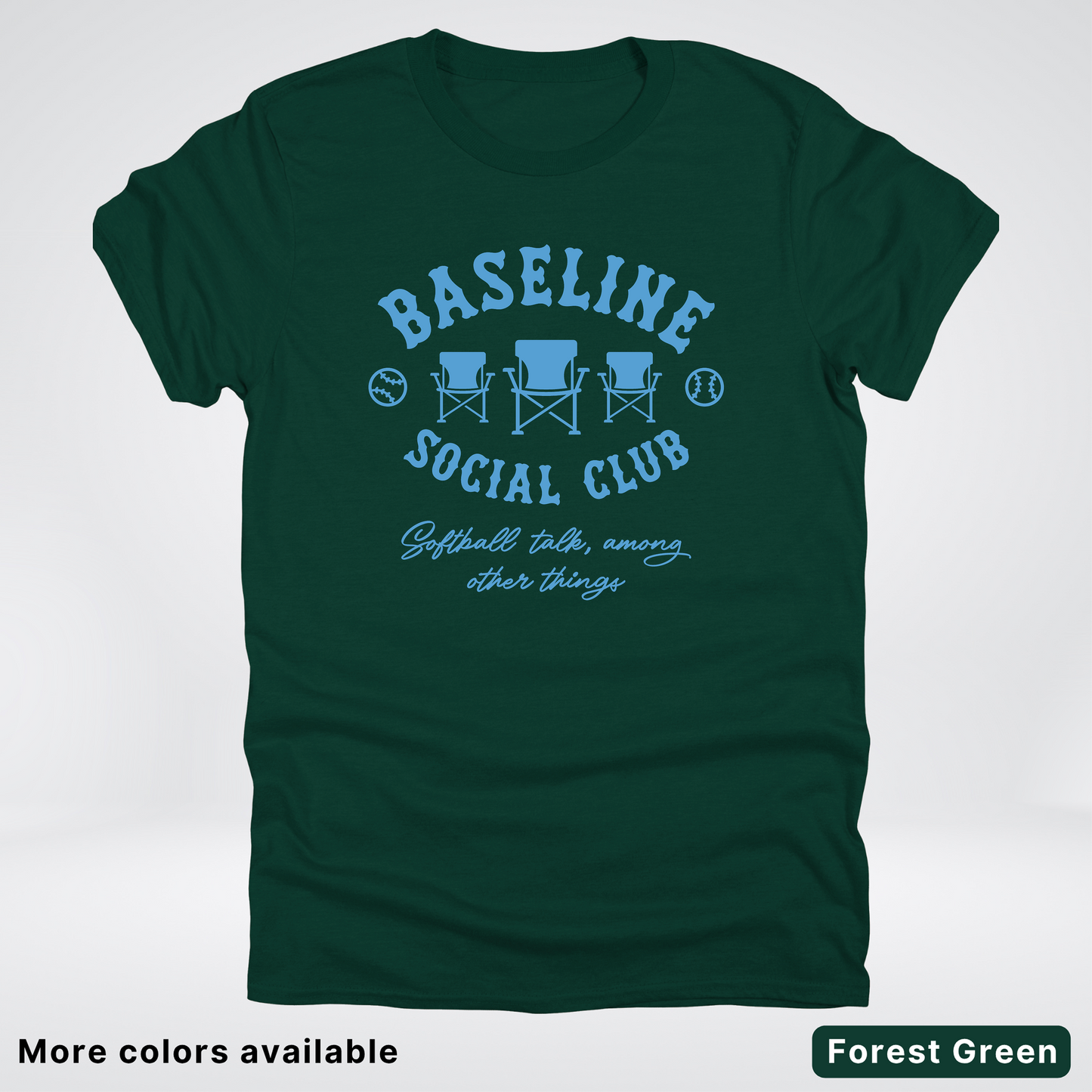 Baseline Social Club Softball – Light Blue Design - T-Shirt