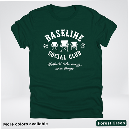 Baseline Social Club Softball – White Design – T-Shirt