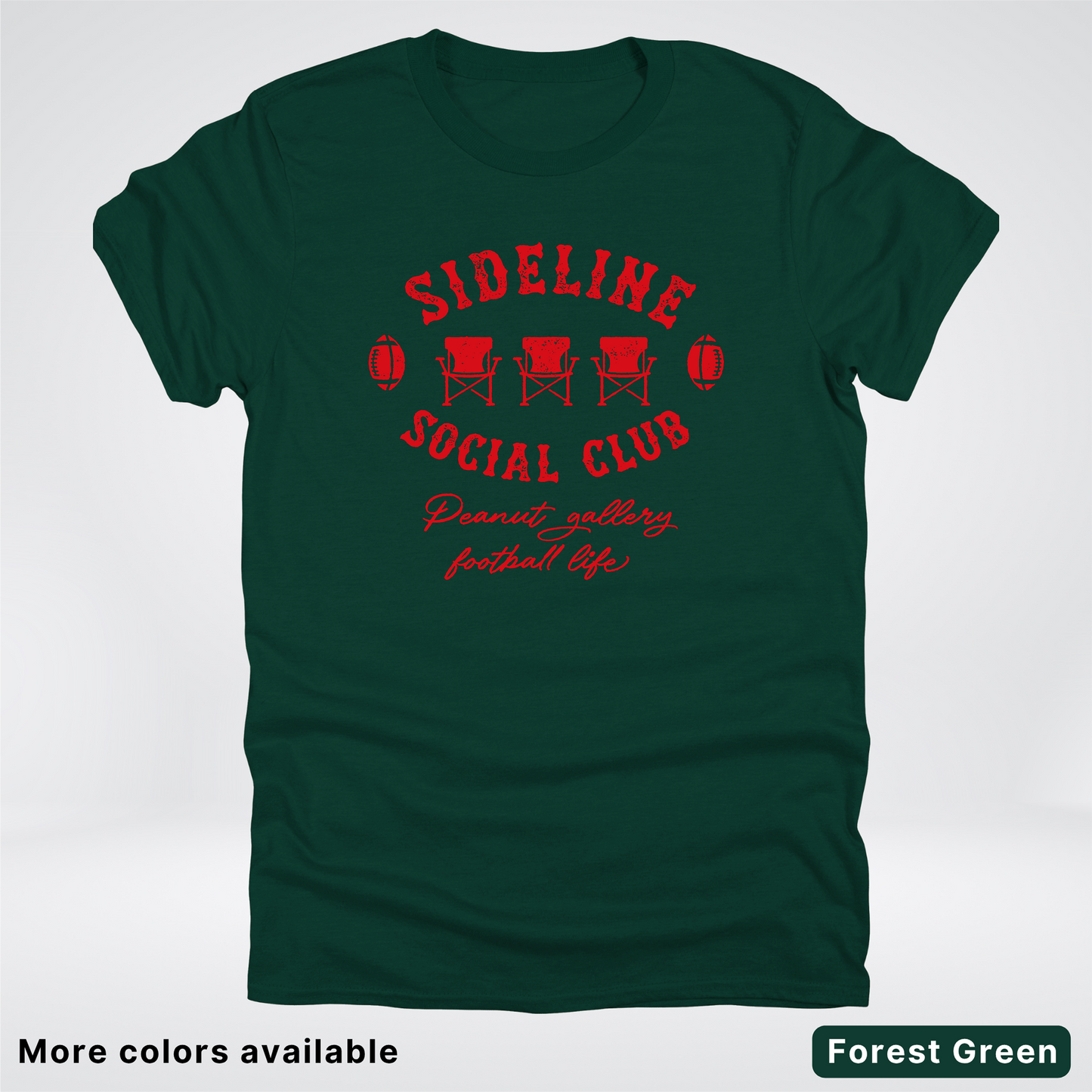 Sideline Social Club Peanut Gallery Football Life - Red Design - T-Shirt