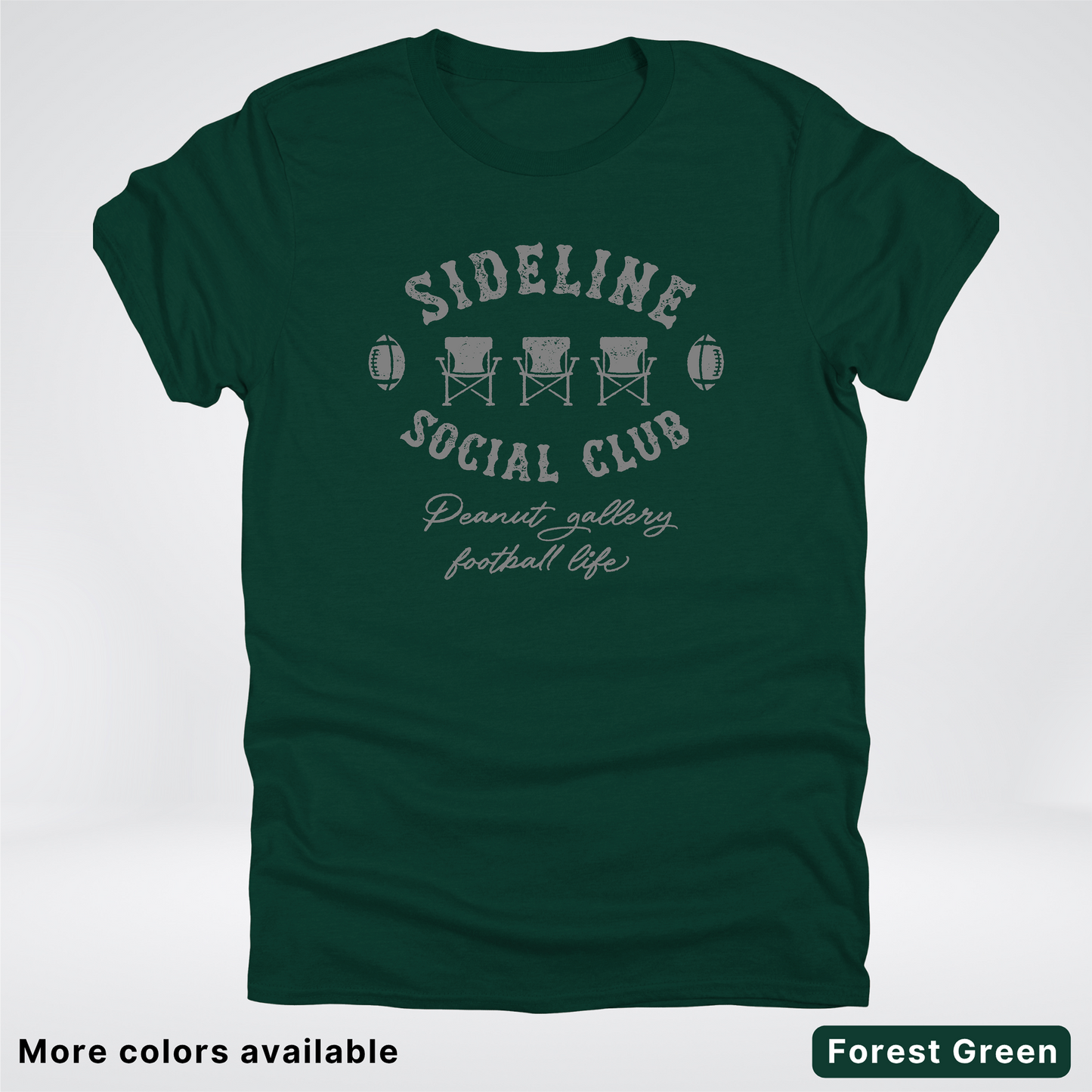Sideline Social Club Peanut Gallery Football Life - Gray Design - T-Shirt