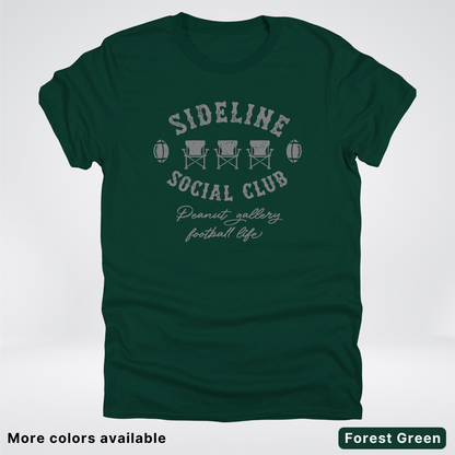 Sideline Social Club Peanut Gallery Football Life - Gray Design - T-Shirt