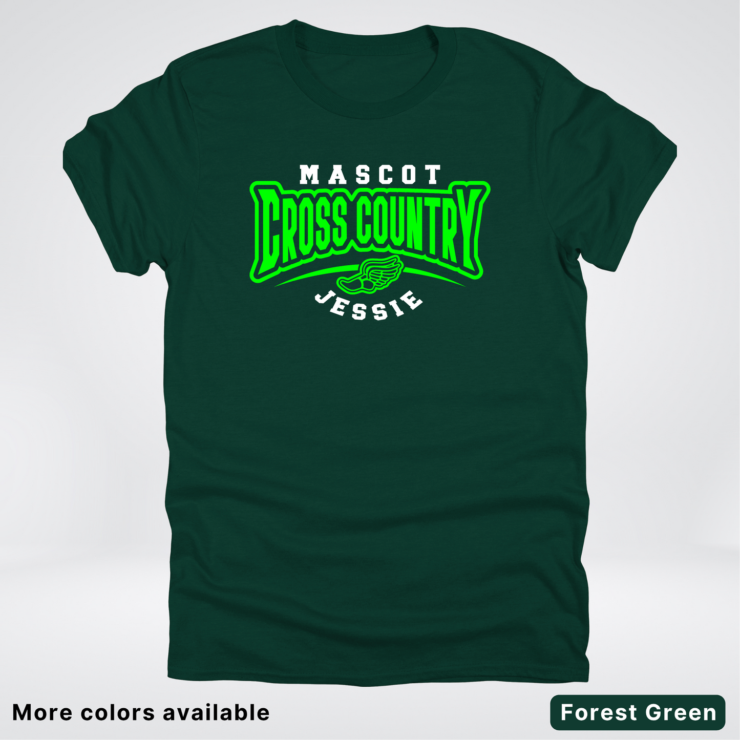 Custom Mascot & Name – Green Design – Cross Country 09 - T-Shirt