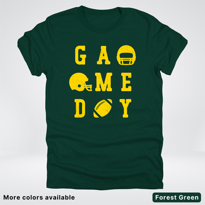 Game Day Football 3 x 3 - Gold Design - T-Shirt