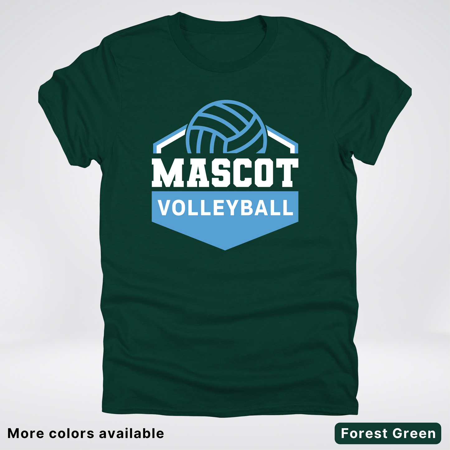 Custom Mascot – Light Blue - Volleyball Design 68 - T-Shirt