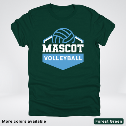 Custom Mascot – Light Blue - Volleyball Design 68 - T-Shirt