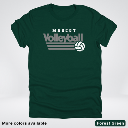 Custom Mascot - Gray - Volleyball Design 49 - T-Shirt