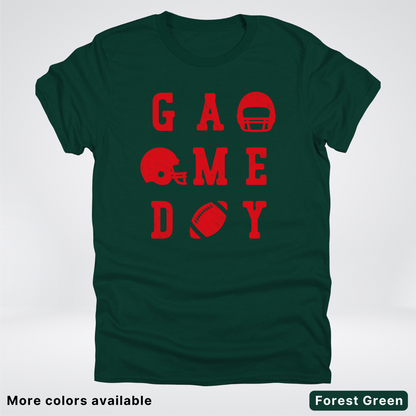 Game Day Football 3 x 3 - Red Design - T-Shirt