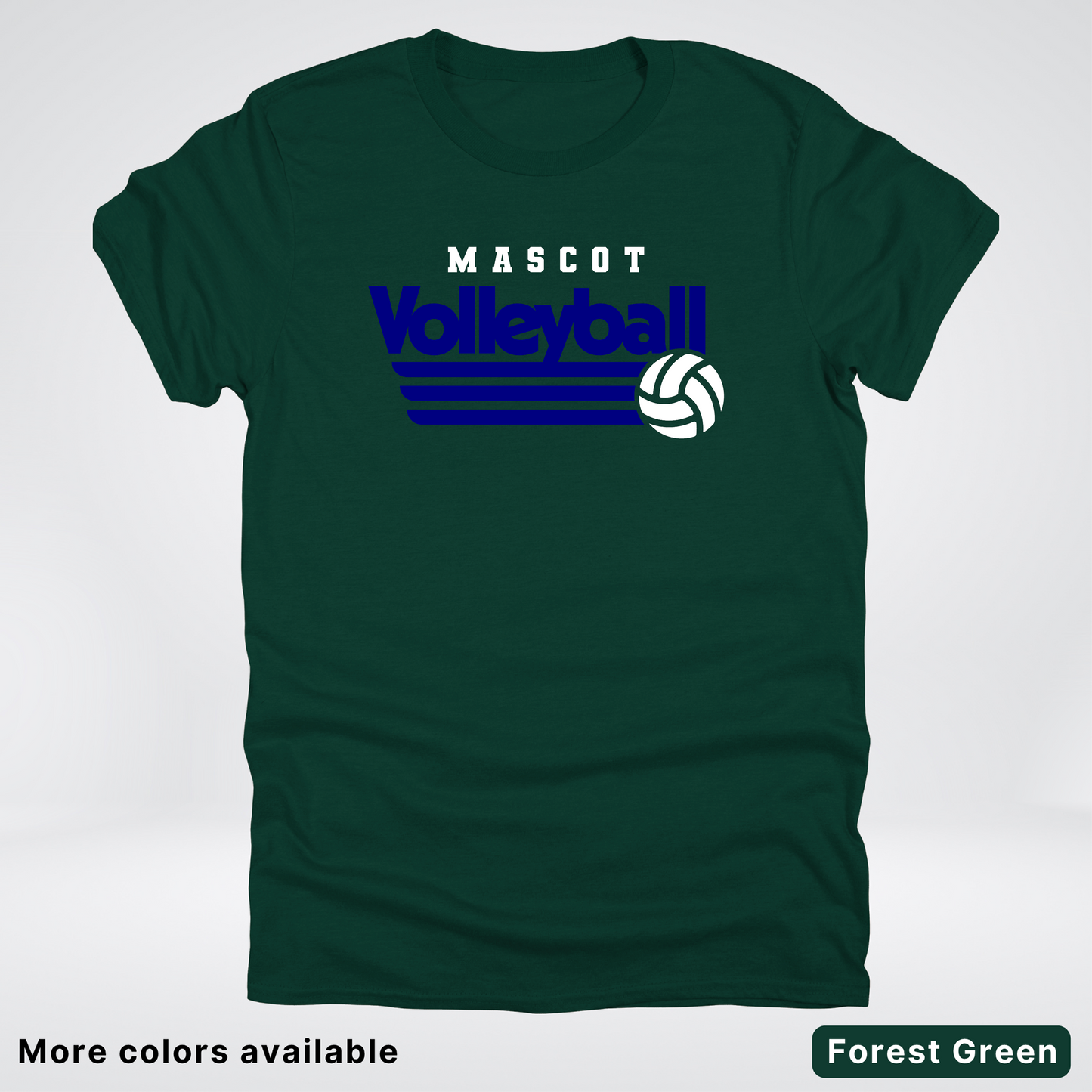 Custom Mascot - Navy - Volleyball Design 56 - T-Shirt