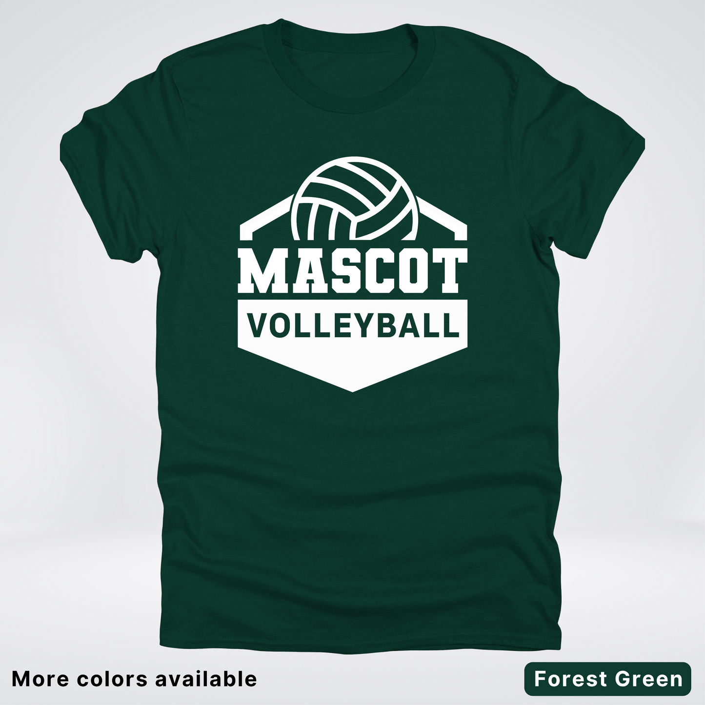 Custom Mascot - White - Volleyball Design 60 - T-Shirt