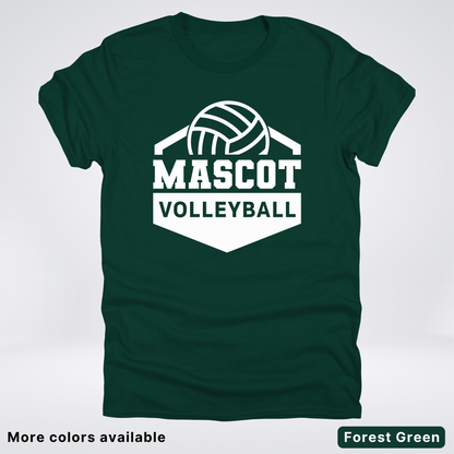 Custom Mascot - White - Volleyball Design 60 - T-Shirt