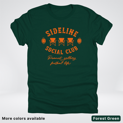 Sideline Social Club Peanut Gallery Football Life – Orange Design - T-Shirt