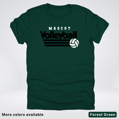 Custom Mascot - Black - Volleyball Design 50 - T-Shirt