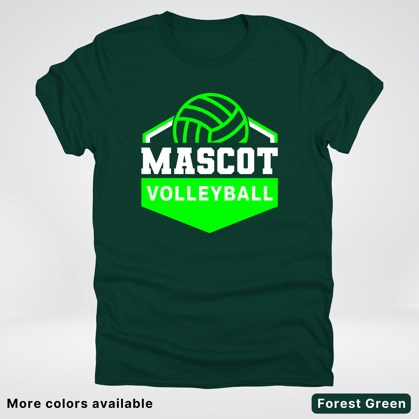 Custom Mascot - Green - Volleyball Design 71 - T-Shirt