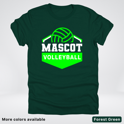 Custom Mascot - Green - Volleyball Design 71 - T-Shirt