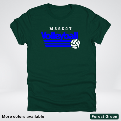 Custom Mascot - Blue - Volleyball Design 51 - T-Shirt