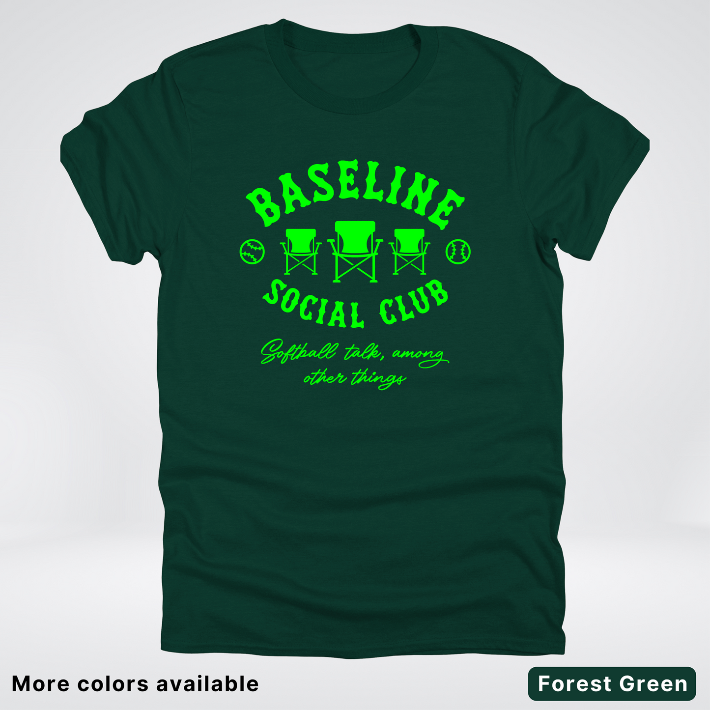 Baseline Social Club Softball – Green Design - T-Shirt