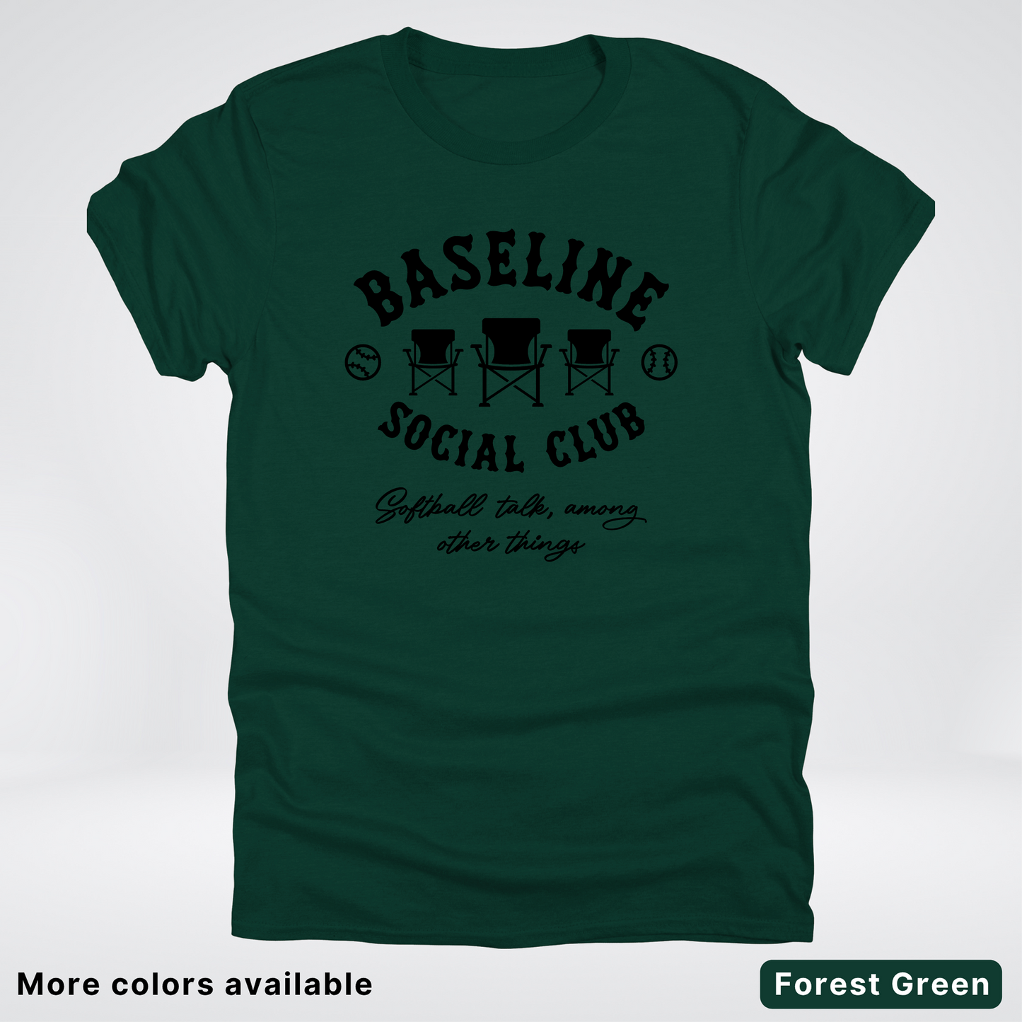 Baseline Social Club Softball – Black Design - T-Shirt