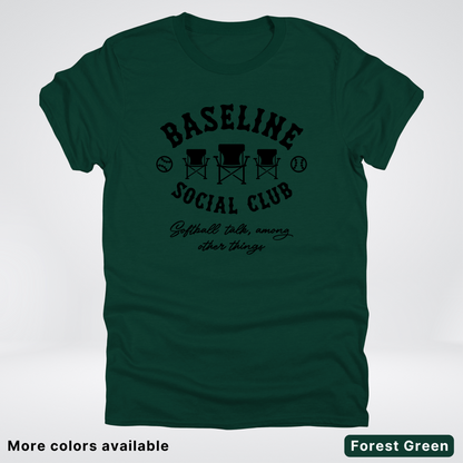 Baseline Social Club Softball – Black Design - T-Shirt