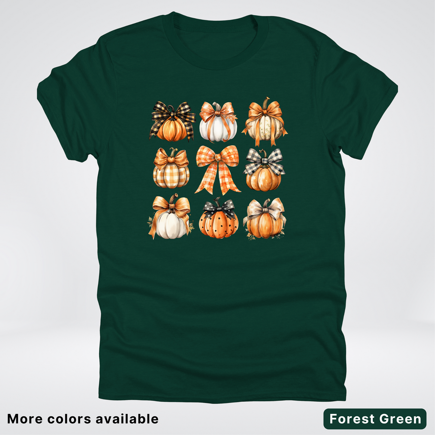 Flannel Bows & Pumpkin Coquette Fall Autumn - T-Shirt