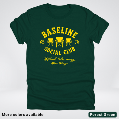 Baseline Social Club Softball – Gold Design - T-Shirt