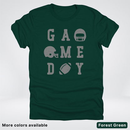 Game Day Football 3 x 3 - Gray Design  - T-Shirt