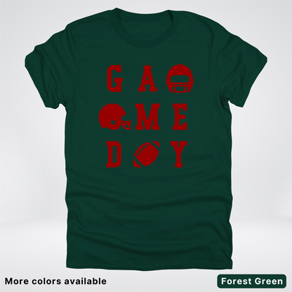 Game Day Football 3 x 3 – Maroon Design – T-Shirt