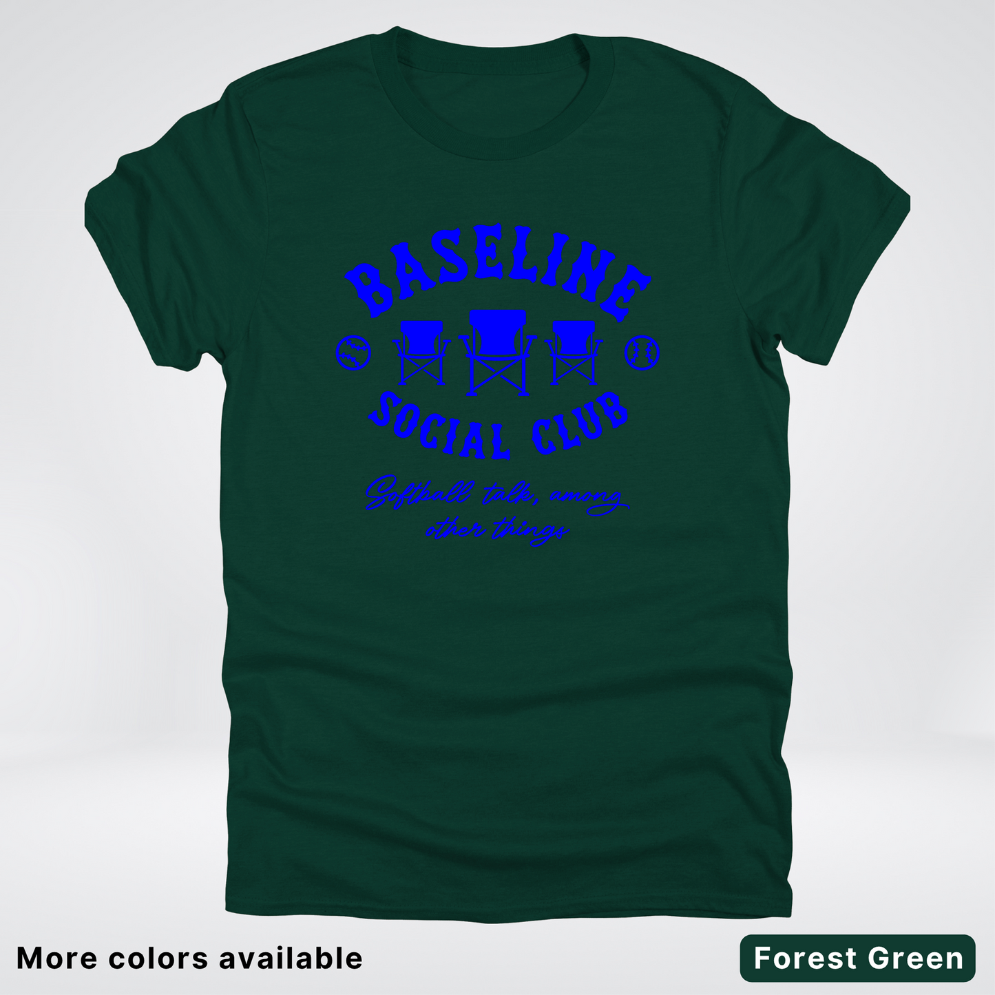 Baseline Social Club Softball – Blue Design - T-Shirt