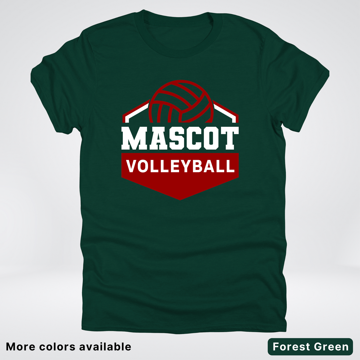 Custom Mascot - Maroon - Volleyball Design 69 - T-Shirt