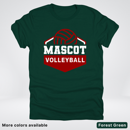 Custom Mascot - Maroon - Volleyball Design 69 - T-Shirt