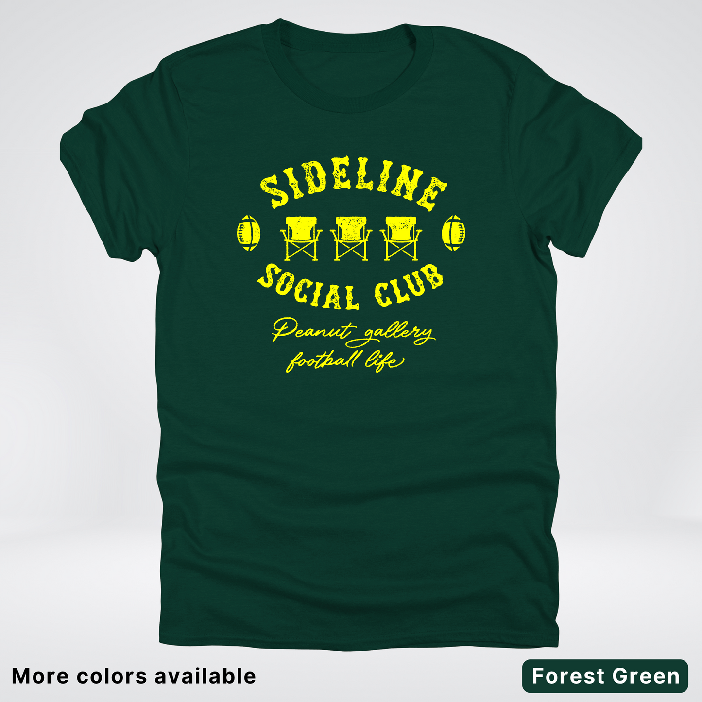 Sideline Social Club Peanut Gallery Football Life - Yellow Design - T-Shirt