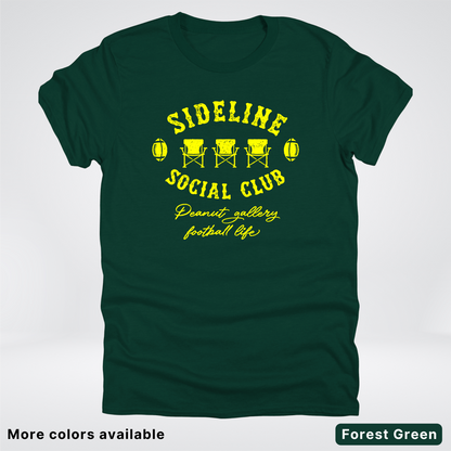 Sideline Social Club Peanut Gallery Football Life - Yellow Design - T-Shirt