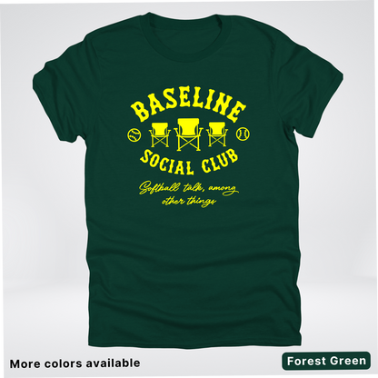 Baseline Social Club Softball – Yellow Design - T-Shirt