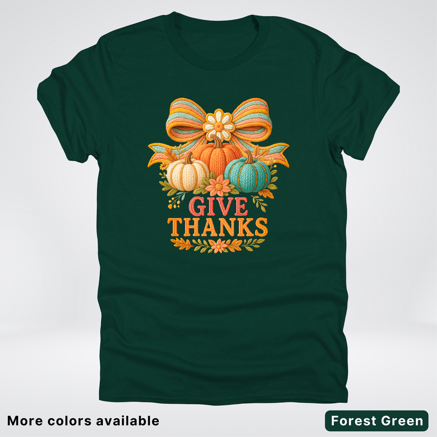 Give Thanks Crochet Thanksgiving Fall Pumpkin - T-Shirts