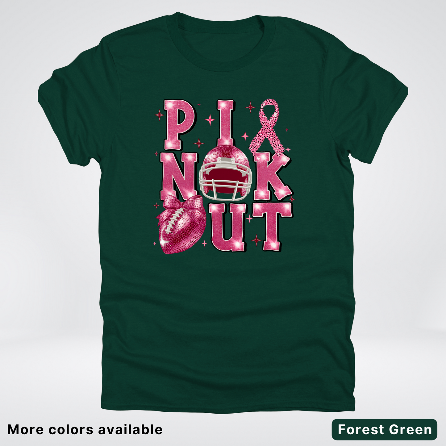 Pink Out Football Coquette Glitter Helmet 02 T-Shirt