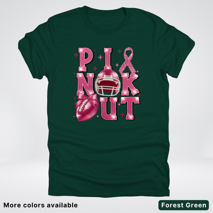 Pink Out Football Coquette Glitter Helmet 02 T-Shirt