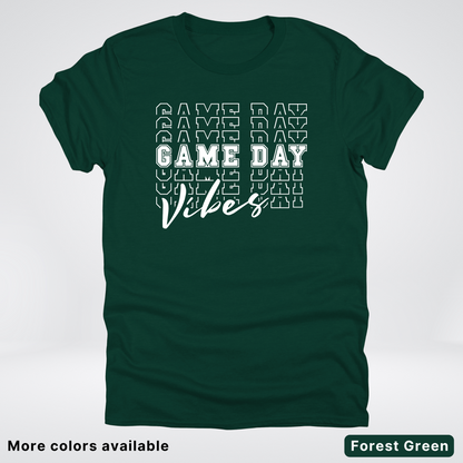 Game Day Vibes Stacked - White Design - T-Shirt