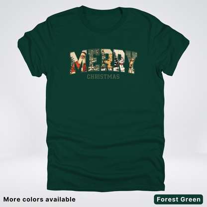 Vintage Merry Christmas Varsity - T-Shirt