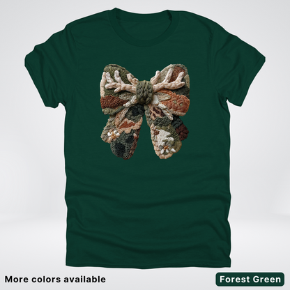 Woodland Winter Bow Hook Yard Faux - T-Shirt