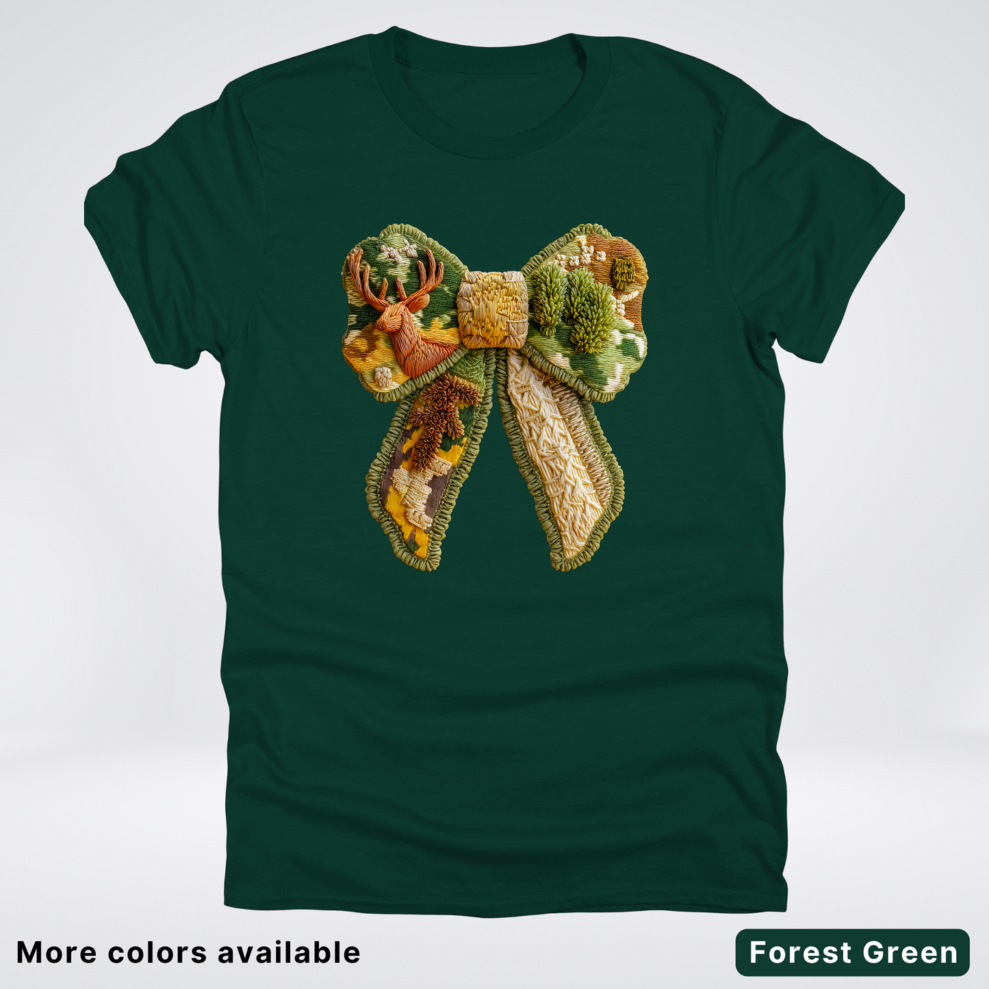 Forest Berry Bow Hook Yard Faux Look - T-Shirt