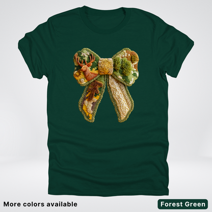 Forest Berry Bow Hook Yard Faux Look - T-Shirt