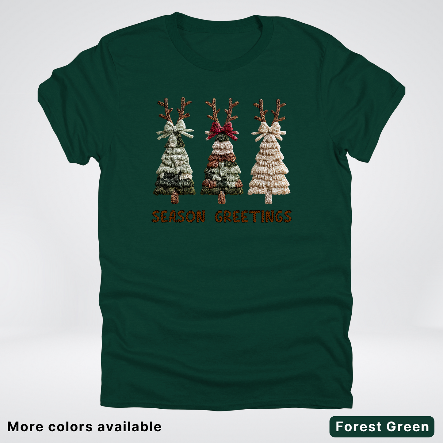 Rustic Christmas Tree Trio (Hook Yard Faux Look) - T-Shirt