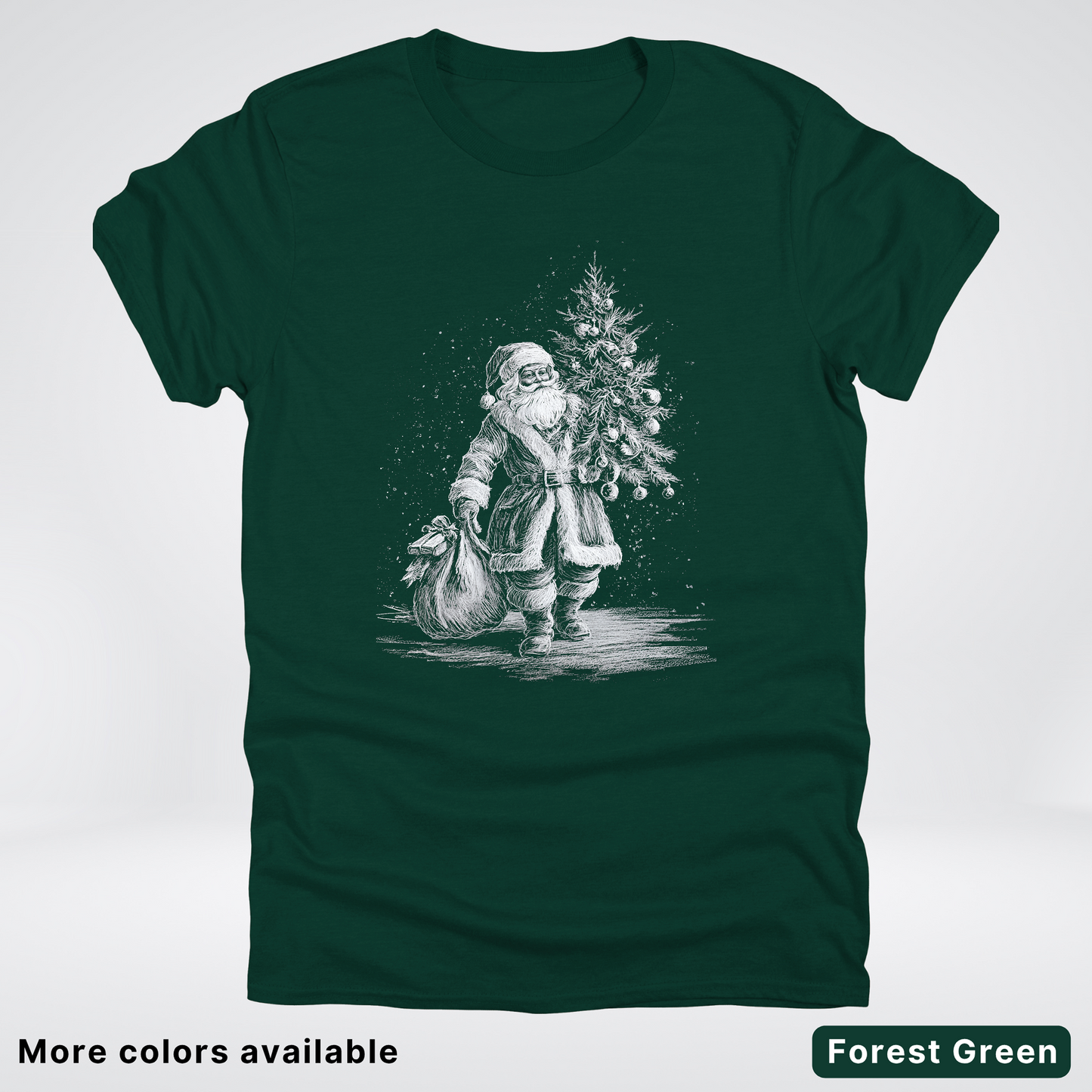 Vintage Santa with Christmas Tree - T-Shirt