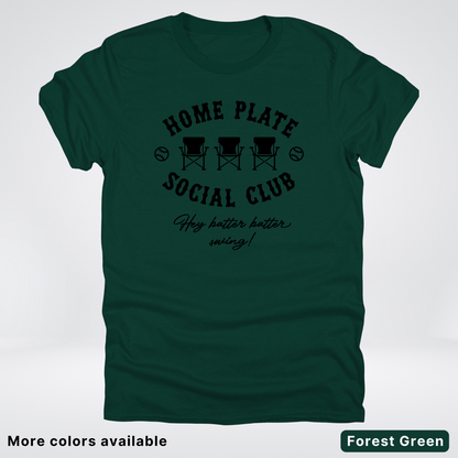 Home Plate Social Club – Black Design - T-Shirt