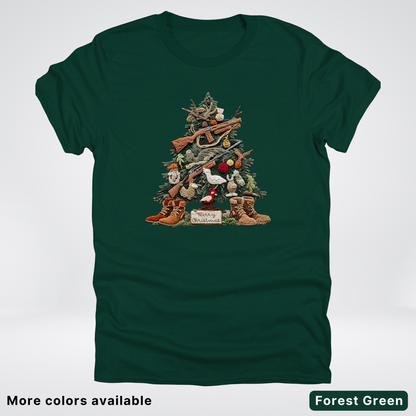 Rustic Holiday Tree & Boots (Hook Yard Faux) - T-Shirt