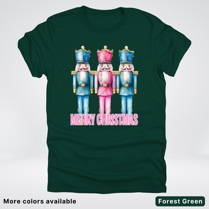 Merry Christmas Pastel Nutcrackers - T-Shirt