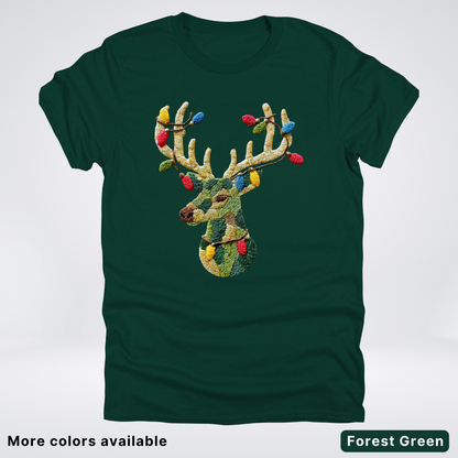 Festive Light-Up Reindeer Hook Yard Faux - T-Shirt